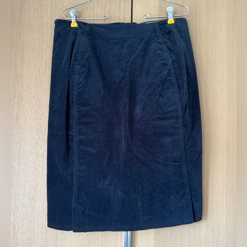Pure Collection velveteen pencil skirt, blue, size 8/10